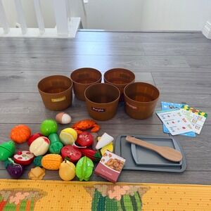 Melissa and Doug Play Food Color Sorting Buckets Kitchen Accessories Kids OS